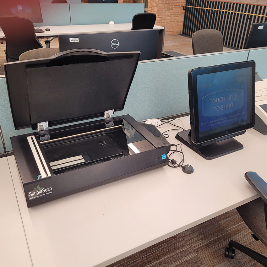 scanning workstation at the Main Library